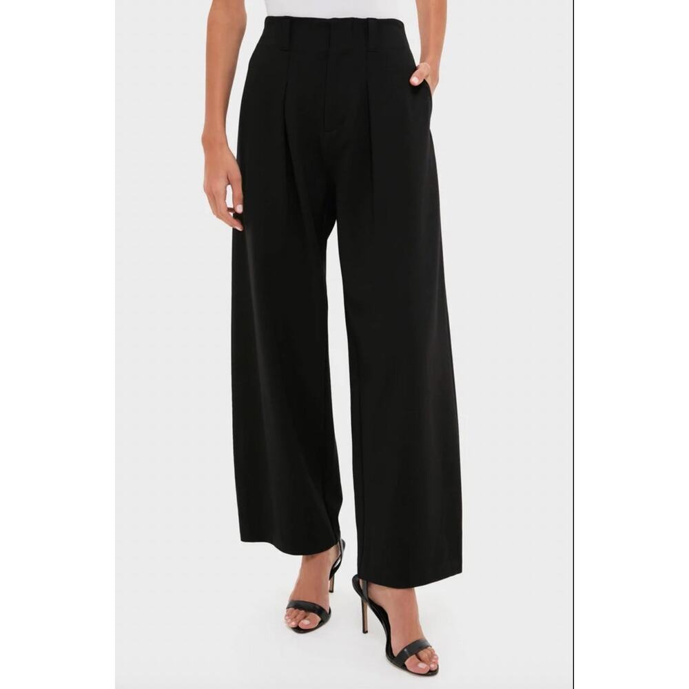 NWT Pistola Eden Pleated Ponte Barrel Tailored Trouser Night Out Black Womens 26